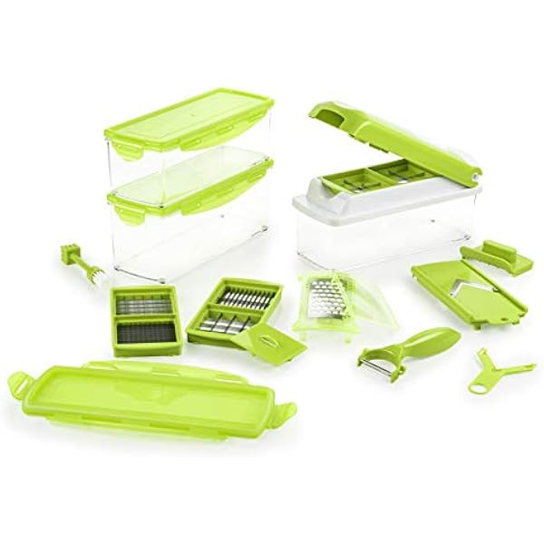 Genius Nicer Dicer Plus | 18 części | kiwi | uniwersalna krajalnica | krajalnica do owoców i warzyw