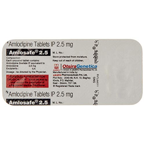 Image of Amlosafe 2.5 - Strip of 10 Tablets