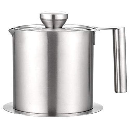 Bacon Grease Container with Strainer, Stainless Steel Oil Saver Oil Storage Grease Keeper 1.6 L Kitchen Can for Bacon Fat Cooking Or Frying Oil,1.2L