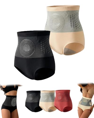 Générique Lot de 2 Short Sculptant Thermogénique Brûleur De Graisse, Short Gainant 4 en 1, Gainant Ventre Plat Taille Haute pour Femme, Pantalon de Yoga Raffermissant et Façonnant, Slip Modelant Doux