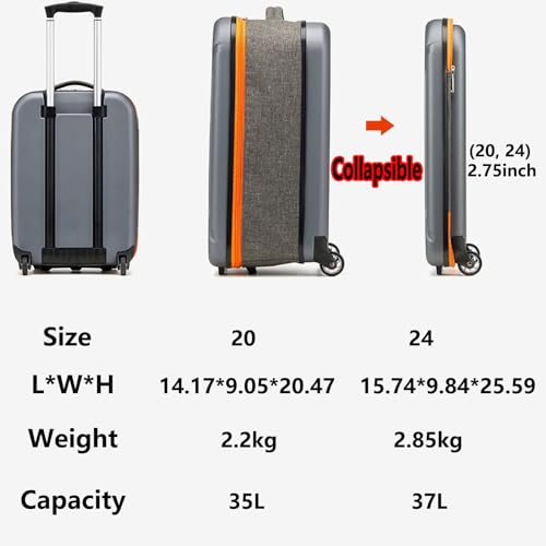 Portable and Foldable Suitcase, High Resilience, Ergonomic Design Anti-Friction and Anti-Slip, Large Luggage3