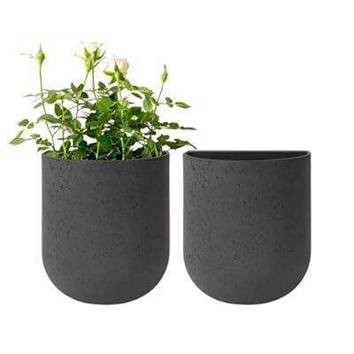 La Jolie Maison Wall Hanging Planters for Indoor Plants?Hanging Flower Pots for Air Plants Succulent, Set of 2, 6 Inch, Concrete Gray