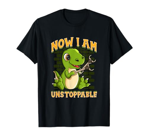 I Am Unstoppable TRex Funny Short Dinosaur Arms Joke Camiseta