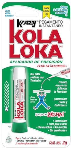 Kola Loka Krazy Super Glue 2g with Precision Tip – Instant Adhesive for Plastic, Metal, Ceramic, Wood