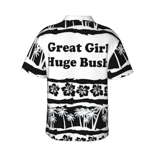 Great Girl Huge Bush-Shirt Funny Shirts Hawaii Floral Casual Short Sleeve Tees for Men Women -L Unisex Black