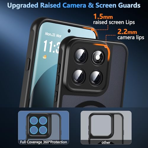 Image of For Motorola Edge 2026 Case,Magnetic [38 N52 Magnets] Military Grade Drop Protection moto edge 2026 case-Full Camera Protection Slim Matte Anti-Slip Phone Cover Protector For Motorola Edge 2026, Black