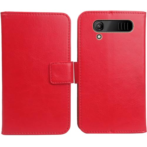 Anybird Rot Premium PU Leder Tasche Schutz Hülle Handy Hülle Wallet Cover Etui Ledertasche Für Energizer E242S+ 2.4