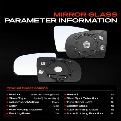A-Premium Driver and Passenger Side Heated Power Mirror Glass by A-Premium - Used condition - Image 3