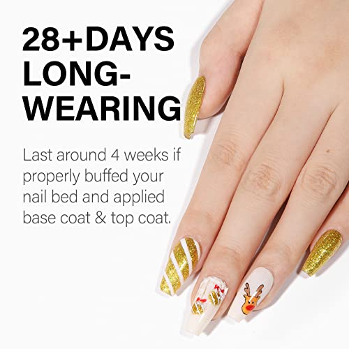 AILLSA Gold Glitter Gel Nail Polish #TOP30