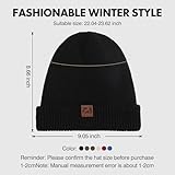sportvibe Knit Cuffed Beanie for Men and Women, Stretchy Soft Warm Daily Cuffed Unisex Winter Fisherman Hats, Gifts for Women/Men/Him/Dad,Black - Image 4