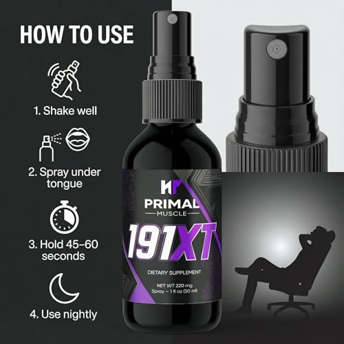 XPDGVS Primal Muscle 191xt Support Spray | Daily Muscle Wellness Formula | Botanical & Amino Acid Blend | 30-Day Supply