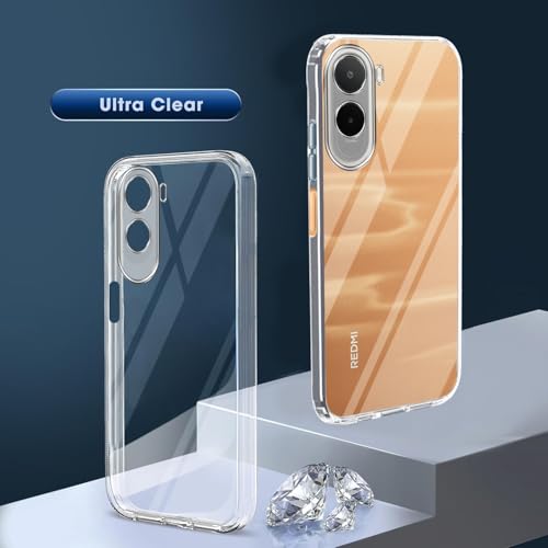 Image of Jkobi Silicone Back Cover Case for Redmi A7 Pro 5G (Clear Shockproof Case with Camera Protection | Soft and Flexible | Transparent)