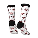 YECHUANLURE Draw a Biohazard Risk Symbol Unisex socks Unique mid calf socks Outdoor casual sports sock 3 Black