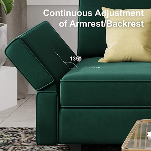 Belffin Modular Sectional Sofa With Storage Seat Oversized U Shaped Couch With Reversible Chaise Velvet Sofa Set With Ottoman Green #TOP4
