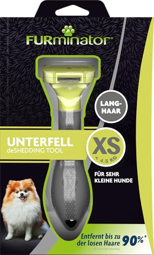 FURminator deShedding-Tool Hund Größe XS Langhaar - Hundebürste für sehr kleine Hunde zur Entfernung der Unterwolle - Verbessertes Design