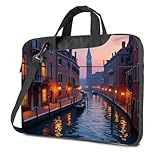 Mochila de computadora para hombre, canales venecianos al atardecer, bolsa de viaje para laptop, mochila para laptop para mujer, 17 pulgadas (26 x 36 cm)