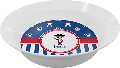 Personalized Blue Pirate Melamine Bowl - 12 oz