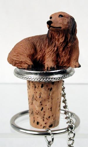 Conversation Concepts Dog Wine Bottle Stopper | Longhaired Dachshund Cork