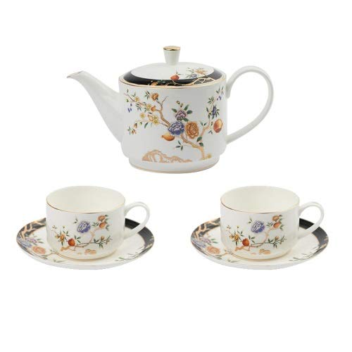 Coffret porcelaine anglaise 1 théière 2 tasses à offrir