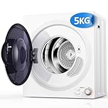 5KG Vented Tumble Dryer, Reemix 1400W Compact Smart Tumble Dryer, Stop Immediately when Clothes are Dry, 5 Auto Drying Modes, for Apartment, Home, Dorm, RVs, White