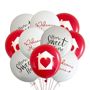Home Sweet Home Balloon Mix, 12 Count Standard Size, Housewarming Party Theme, Real estate Open House New Home Owners Party Latex Balloon 12″ Decorations