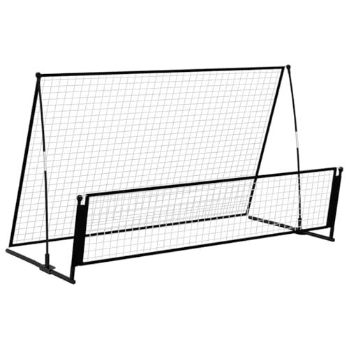 Red de entrenamiento de fútbol 2 en 1 con marco de acero para entrenamiento de pasaporte y tiro, 202 x 104 x 120 cm, resistente a la intemperie para el jardín
