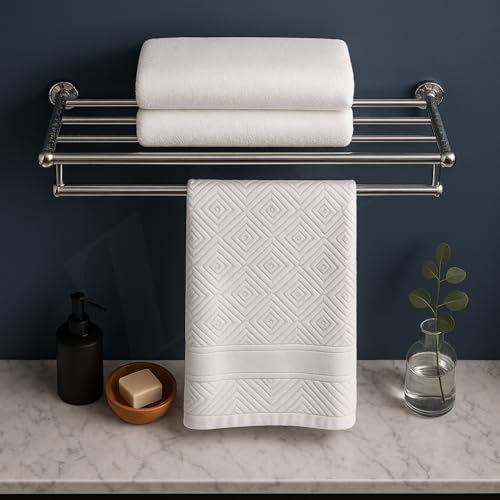 Image of ZAP 304 Grade Stainless Steel Towel Rack | Wall Mounted Towel Holder for Bathroom & Kitchen | Chrome Plated Napkin Hanger | Anti-Rust Towel Bar | Bathroom Rack Shelf | Durable & Elegant Design