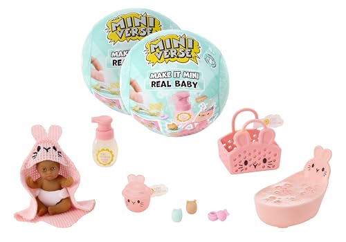 MGA's Miniverse Make It Mini Real Baby Nurture (2 Pack) - Blind Packaging, Baby Care Themed Mini Collectibles, 8 Styles Including Rare Twins, Collectors, 8+ by MGA's Miniverse - Used condition - US$18.76