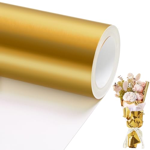 PENPRIS 17in X 49Ft Golden Metallic Wrapping Paper Roll