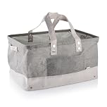 Minky XL Fabric Water-Resistant Collapsible Laundry Basket, 68L Waterproof Wash Basket, Extra Large Washing Hamper with Sturdy Carry Handles and Front Pocket
