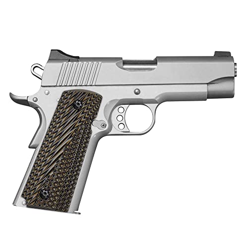 Cool Hand 1911 Grips Replacement for Compact /Officer / Kimber Ultra Carry ii, Black Gun Grips Screws Included, Big Scoop, OPS Texture, Ambi Safety Cut, Coyote Color - Thumbnail 7