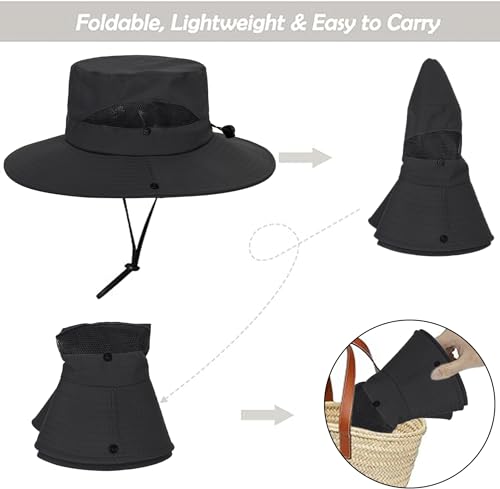 Kids Sun Hat UPF50+ Sun Protection Bucket Hat Wide-Brim Safar Beach-Fishing-Hat for Boys Girls3