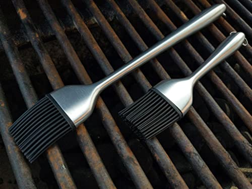 Great American Griller Modern Grill And Kitchen Basting Brush Set | Bbq Basting Brush For Grill | Extra Long, Heavy Duty Stainless Steel - Heat Resistant Brush | Sauce Brush For Grilling | Set Of 2 #TOP24