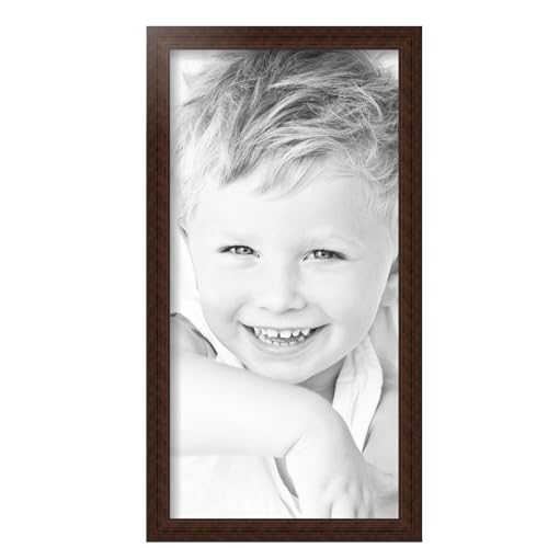 ArtToFrames 10x20 Inch Brown Picture Frame, This 1.00 Inch Custom Poster Frame is Walnut - Comes with Regular Glass and Corrugated Backing (WOM0066-60823-YWAL-10x20)