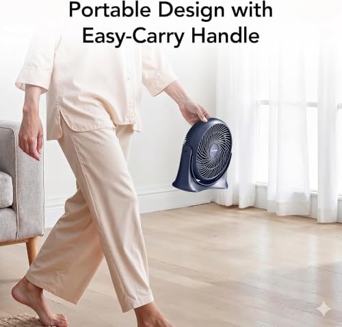 Comfort Zone 11-Inch Tabletop Air Circulator Fan - Quiet 3-Speed Personal Desk Fan with 7-Inch Blades, 90° Adjustable Tilt for Home, Office, and Bedroom - Navy by COMFORT ZONE - Used condition - Image 5