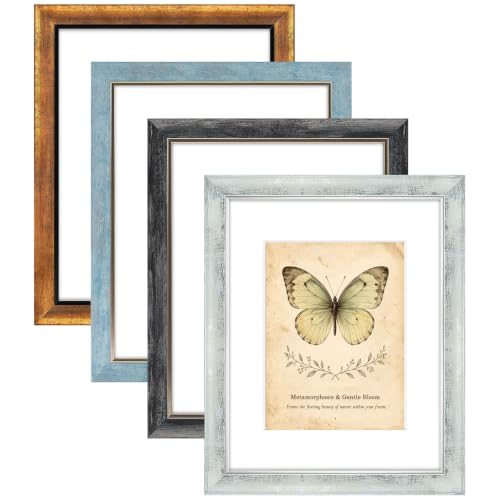 XUANLUO 11x14 Picture Frames Set of 4,Rustic Retro Photo Frame(Multicolor)