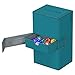 Ultimate Guard Flip 'n' Tray 200+, Deck Case for 200 Double-Sleeved TCG Cards +Dice Tray, Petrol/Grey, Independent Magnetic Closure& Microfiber Lining