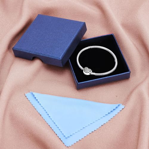 WAKCTFERG Charm Bracelet For Woman 925 Sterling Silver Jewelry Moments Heart Clasp Snake Chain Bracelet Fit Any Charm Gift for Women Girl Suitable for people aged 12 to 80 (ZLL-26, 7.5in/19cm) by WAKCTFERG - Used condition - Image 5