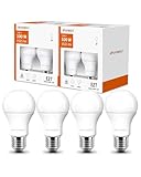 ehomeled E27 LED Warmweiss 100W Ersetzt Glühbirne, 11W E27 LED Lampe, 1521 Lumen 3000K Warmweiß A60 LED Birne Energiesparlampe, Ideal für Wohnzimmer & Büro, Nicht Dimmbar, 4 Stück [Energieklasse D]