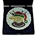 Anka Handcrafts - Christmas Home Decors - Santa's Reindeer - Handmade & Handpainted Ceramic Plates with Unique Embossed Surface – w Navy Int. Velvet Case – Christmas for Homes 758