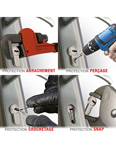 Cilindro Europeo Per Serratura Transit 2, 30X50Mm, Nichel, Antitrapano, Antiscasso, 4 Chiavi Reversibili - Thirard - 4