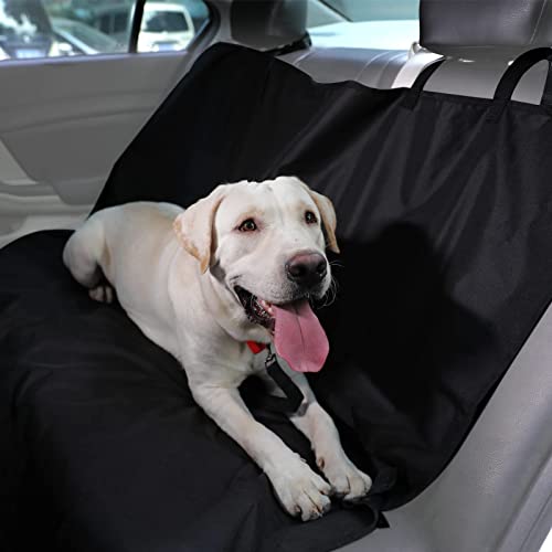 PETTOM Hundedecke Auto Rückbank, Sitzabdeckung Auto Hund mit Hundegurt Wasserdicht, Autoschondecke für Haustier Kofferraum Kratzschutz 142x119cm
