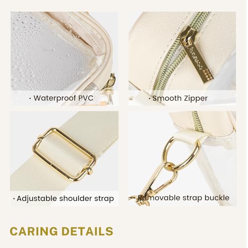 Aveniee Clear Bag Stadium Approved, Clear Purses for Women, Crossbody Bag for Concerts with Adjustable Strap, Cross Body Bags for Game Day, Sports Events Festivals(Beige) by Aveniee - Used condition - Image 3