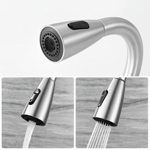 Torneira Cozinha Gourmet Misturador Monocomando Extensível Aço Escovado