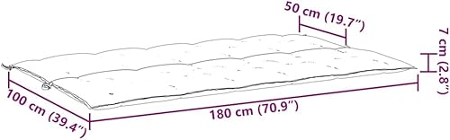Miniatura 9 de vidaXL Cojines de banco para interiores y exteriores, 2 piezas, cojines de sofá biplaza para patio, cojines de asiento de columpio de porche,