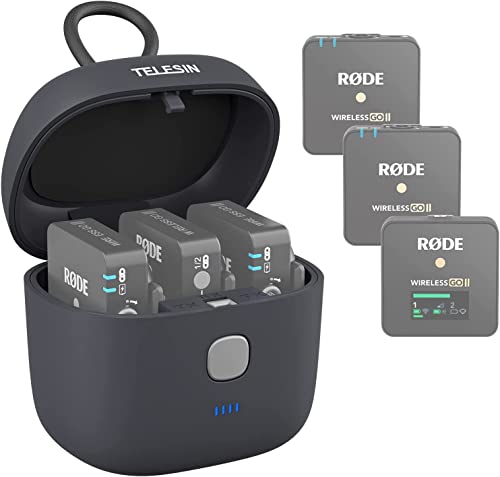 AllinBox Cargador para Rode Wireless GO I Wireless GO II, RODE Funda de Transporte de Almacenamiento de micrófono, Caja de Carga portátil de Gran Capacidad para RODE con batería integrada de 4000 mAh Cover