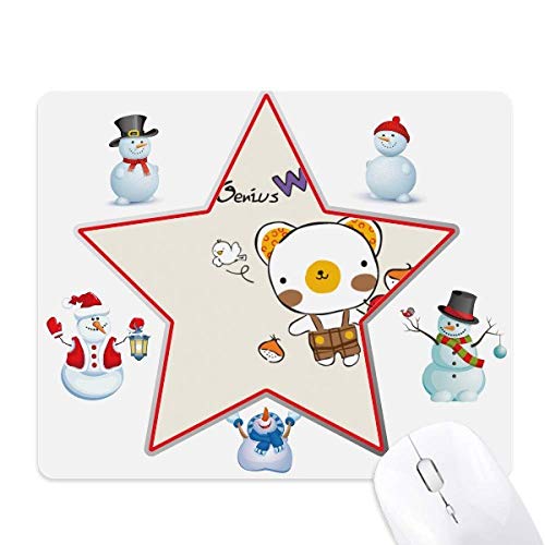 Tapis de souris ours dessin animé et bonhomme de neige Noël pour bureau