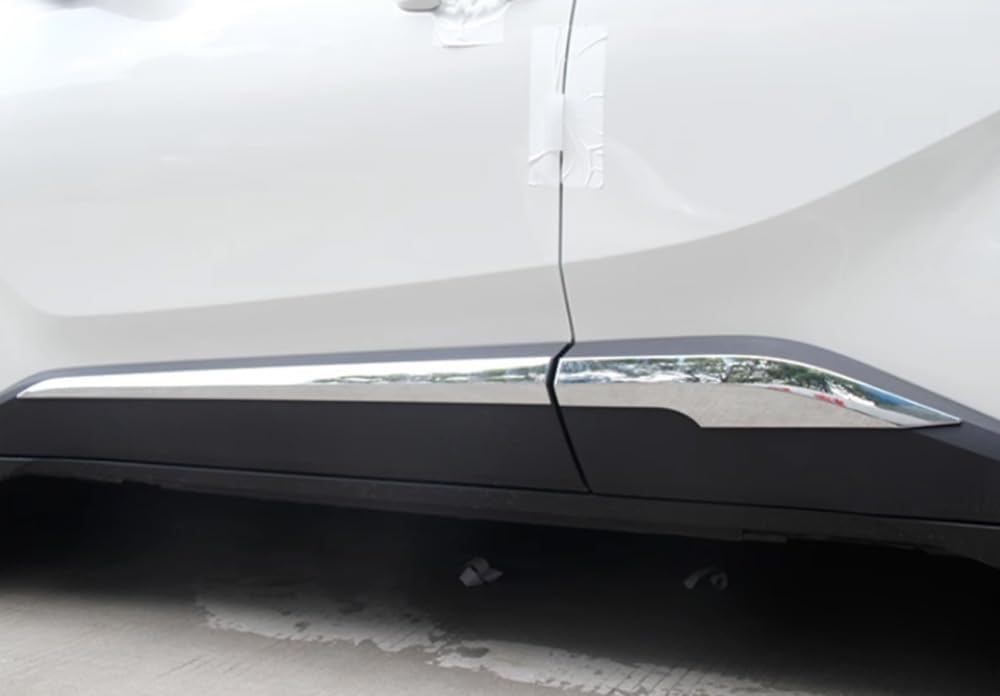 Eridanus Auto Accessories Fit for Toyota C-HR 2022 2021 2020 2019 2018 Door Guard Strip Body Side Molding Cover Trim (Chrome Silver) ABS 4PCS