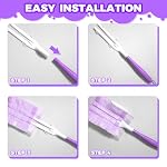 5PCS Duster Refills Folding Handles Set Compatible with Swiffer Dusters,Disposable Static Dust Removal Brush Handle for Dusting Electronics,Furniture,Blinds,Ceiling Fans (5, Purple) - Image 3