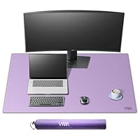 Vyaaa Sous-main pour dessus de bureaux, 160 x 60 cm, en cuir synthétique, grand tapis de bureau